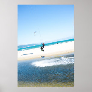 Kitesurfer boosts an luft poster