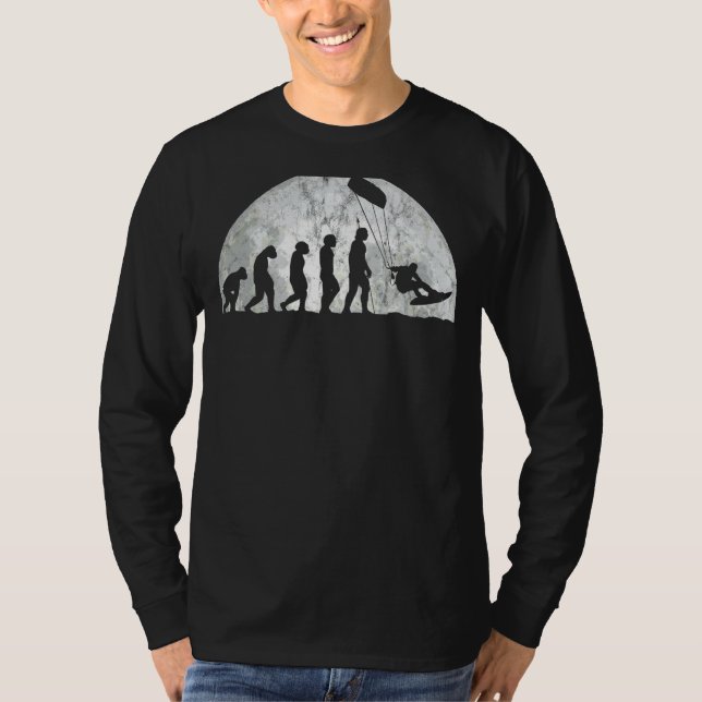 Kitesurfer evolution Evolution Evolution of Man Va T Shirt (Framsida)