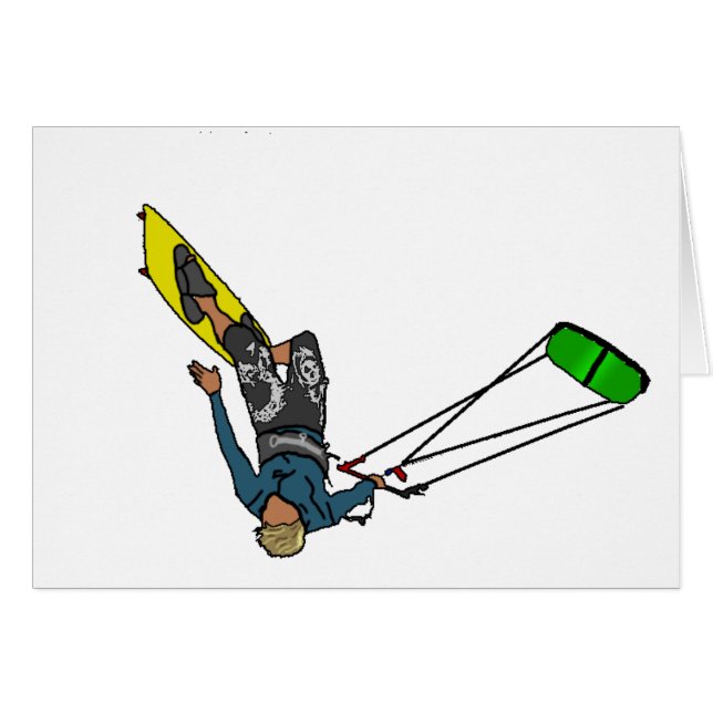 kitesurfer hälsningskort (Framsidan Horizontal)