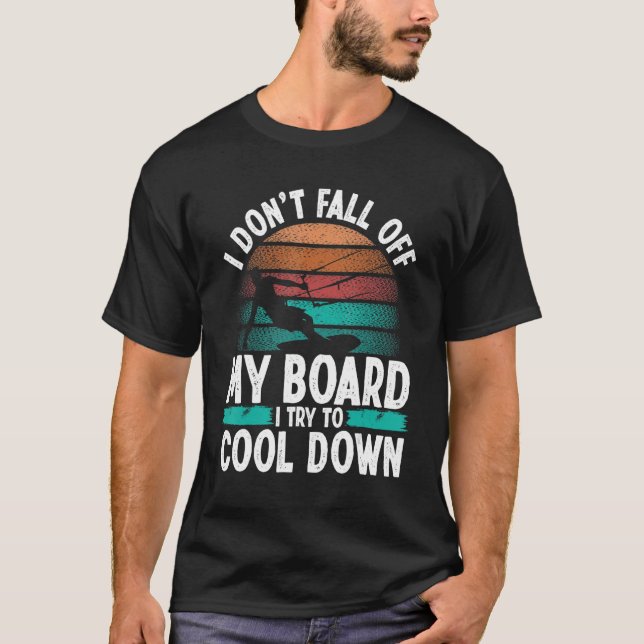 Kitesurfer I dont fall down Funny Kiteboarder Vint T Shirt (Framsida)
