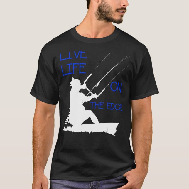 Kitesurfer riderar ett vågliv på Kant Whi T Shirt (Framsida)