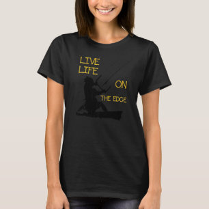 Kitesurfer Riding Riding A Wave Live Life on Kant  T Shirt