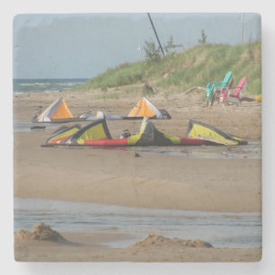 Kitesurfers av Sjö Michigan Stenunderlägg