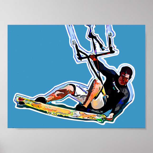 Kitesurfing-idrottsman Poster (Framsidan)