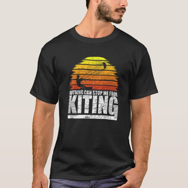 Kitesurfing Kite Kiteboard Surfer Sunset Kiting T Shirt (Framsida)
