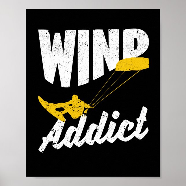 Kitesurfing Kite Windsurfing Kiteboarding Sport Poster (Framsidan)