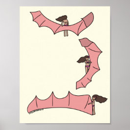 Kitesurfing/Kiteboarding - Kite girl with kite Pos Poster