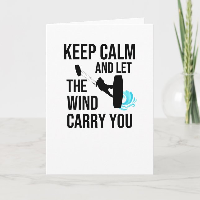 Kitesurfing Kiteboarding Kitesurfer Kiteboarder Kort (Framsida)