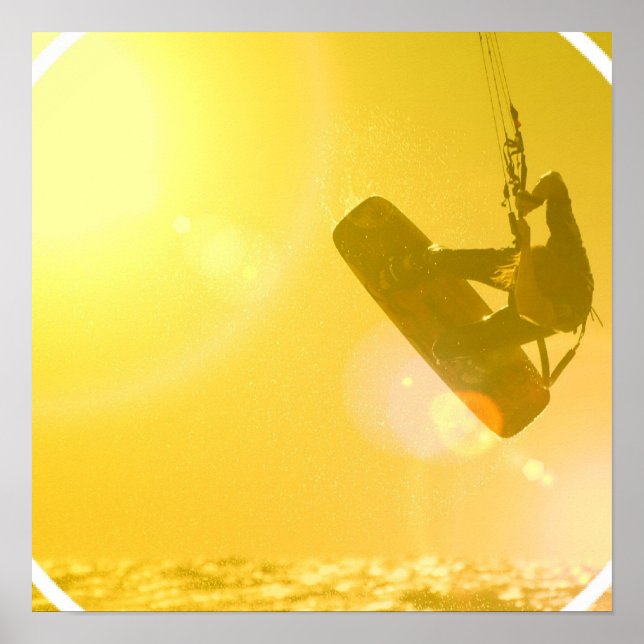 Kitesurfing Silhouette Poster (Framsidan)