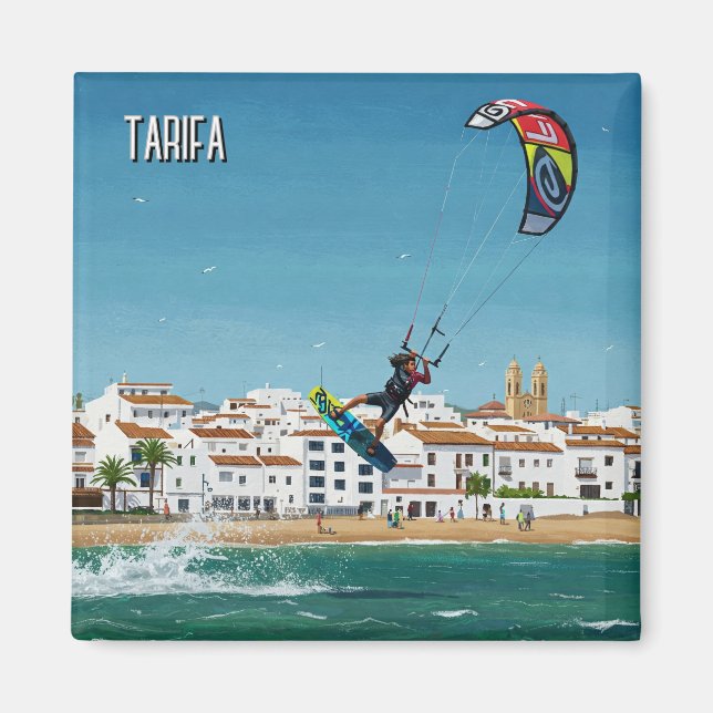 Kitesurfing Tarifa Spain Travel Magnet (Framsidan)