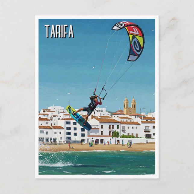Kitesurfing Tarifa Spain Travel Vykort (Framsida)
