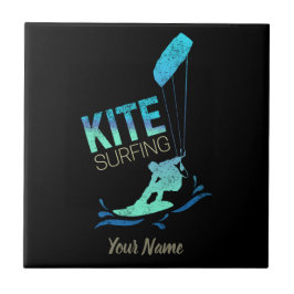 Kitesurfing Vintage Kiteboarder Kite Surfing Kakelplatta