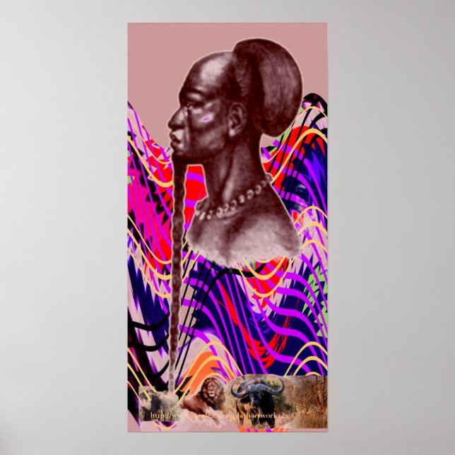 Kitete, Kikongo Bantu Chief-Afrika-1800's Poster (Framsidan)