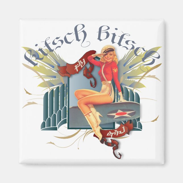 Kitsch Bitsch : Fly Girl Tattoo Pin-Up Magnet (Framsidan)