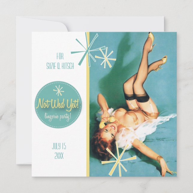 Kitsch Bitsch : Inte Wed än! Stiftelsen Party Inbjudningar (Framsida)