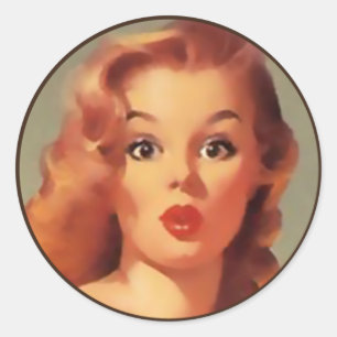 Kitsch BItsch: Pin-Up Porträtt Runt Klistermärke