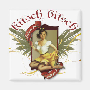 Kitsch Bitsch : Soda Girl Retro Tatto Pin-Up Magnet