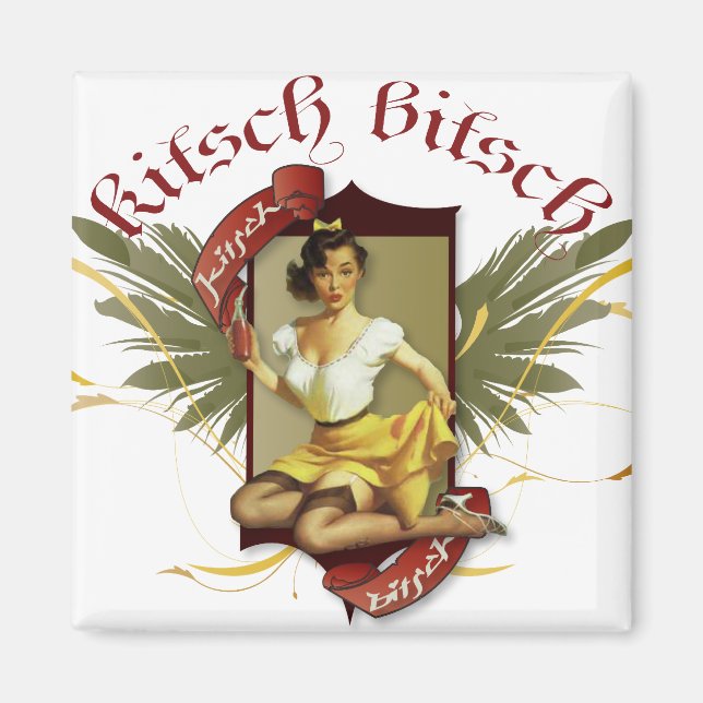 Kitsch Bitsch : Soda Girl Retro Tatto Pin-Up Magnet (Framsidan)