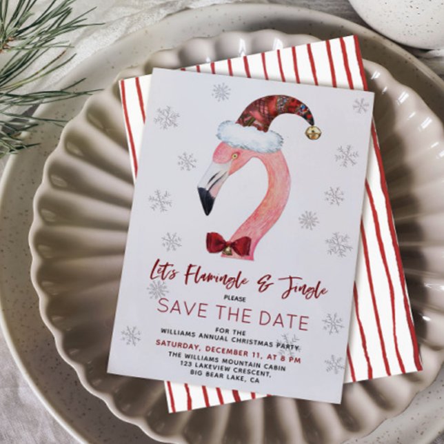 Kitsch Flamingo jul Party Spara datumet (Skapare uppladdad)