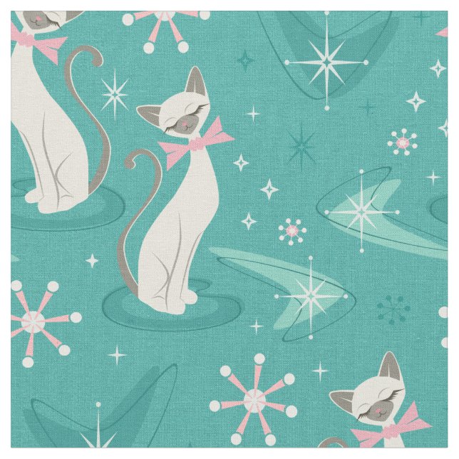 Kitsch Kitten Collectibles - siamesiska katter Tyg (Närbild)
