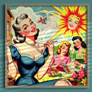 Kitsch Konstig Retro Girls Poster