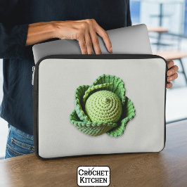 Kitsch Modern Grönt Granny Garden Crochet Cabbage Laptop Fodral