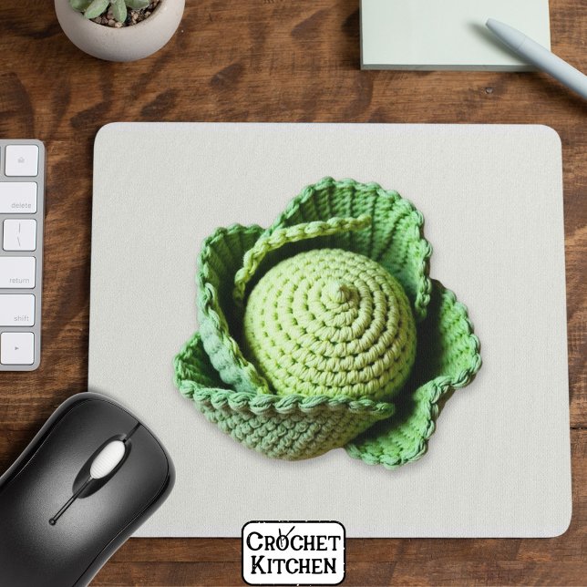 Kitsch Modern Grönt Granny Garden Crochet Cabbage Musmatta (Skapare uppladdad)