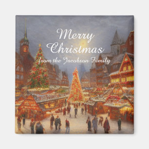 Kitsch Nostalgic German julmarket Hälsning Magnet