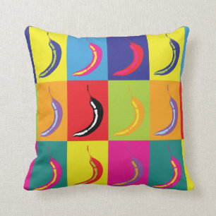Kitsch Retro Chili Pepper Pop Art Fruit Mönster Kudde
