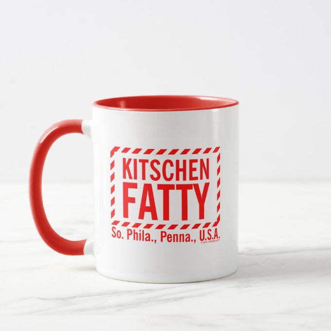 Kitschen Fatty Logotyp Mugg Middag Red (Vänster)