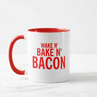 Kitschen Fettröding Vakna N' Bacon Mugg Diner Röd