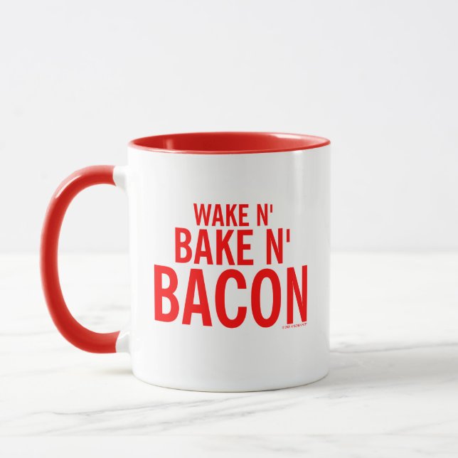Kitschen Fettröding Vakna N' Bacon Mugg Diner Röd (Vänster)