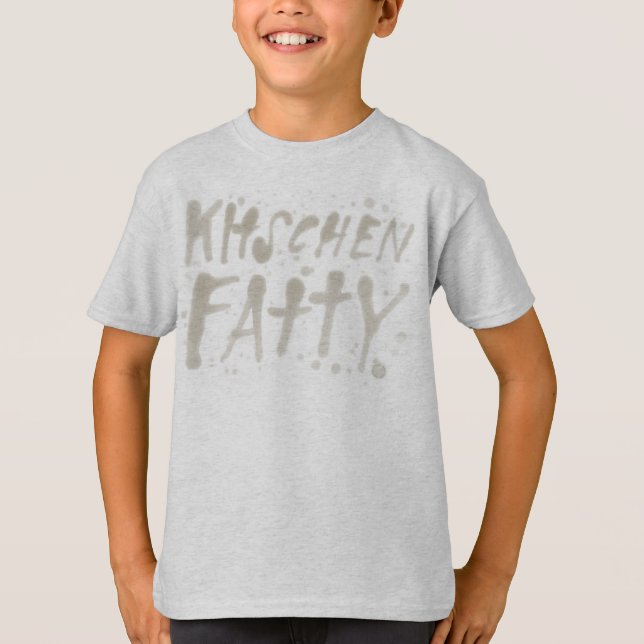 Kitschigt fet logotyp barn t-shirt grå (Framsida)