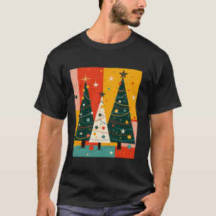 Kitschmas Jul Fir Träd Retro Vector T Shirt