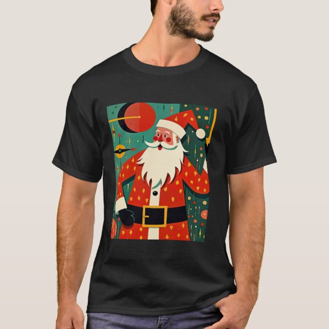 Kitschmas Jultomten Mid Century Modern Roligt T Shirt (Framsida)