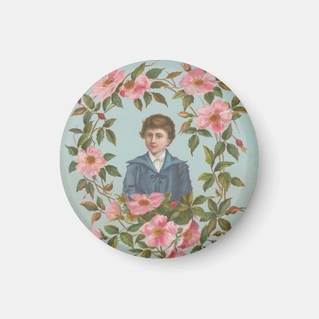 Kitschy Antique German Valentine's Card, 1884 Magnet (Framsidan)