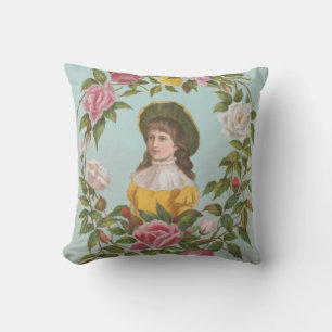 Kitschy gammal tysk Alla hjärtans dag-kort, 1884 Kudde