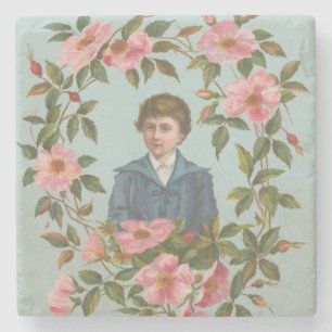 Kitschy gammal tysk Alla hjärtans dag-kort, 1884 Stenunderlägg