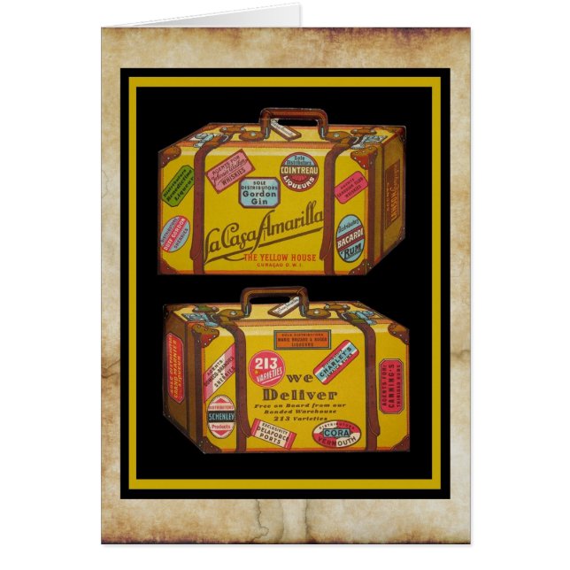 Kitschy, gammaldags restematerad menydesign! hälsningskort (Framsidan)