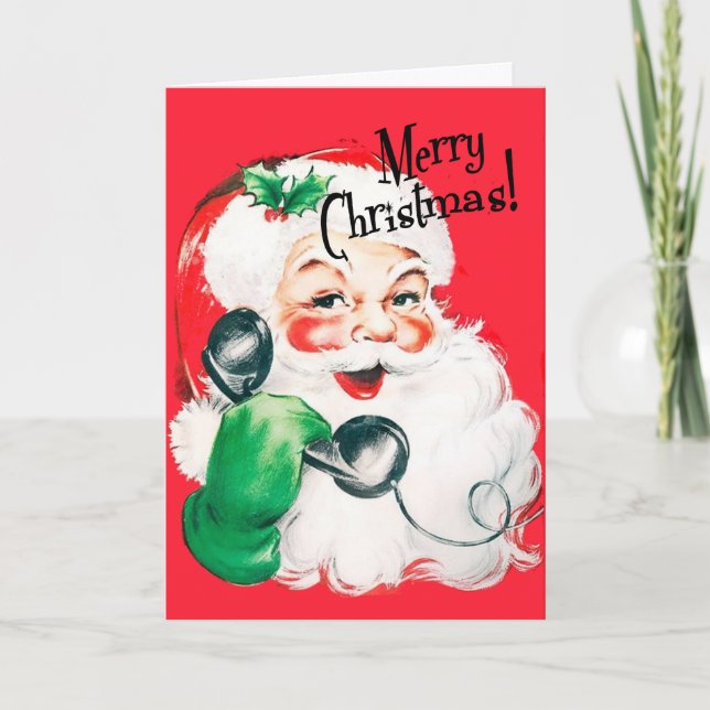 Kitschy Jultomten på Mobila God jul Helgkort (Framsida)