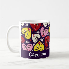 Kitschy Kitchen Retro 1950's Hearts Custom Name Kaffemugg