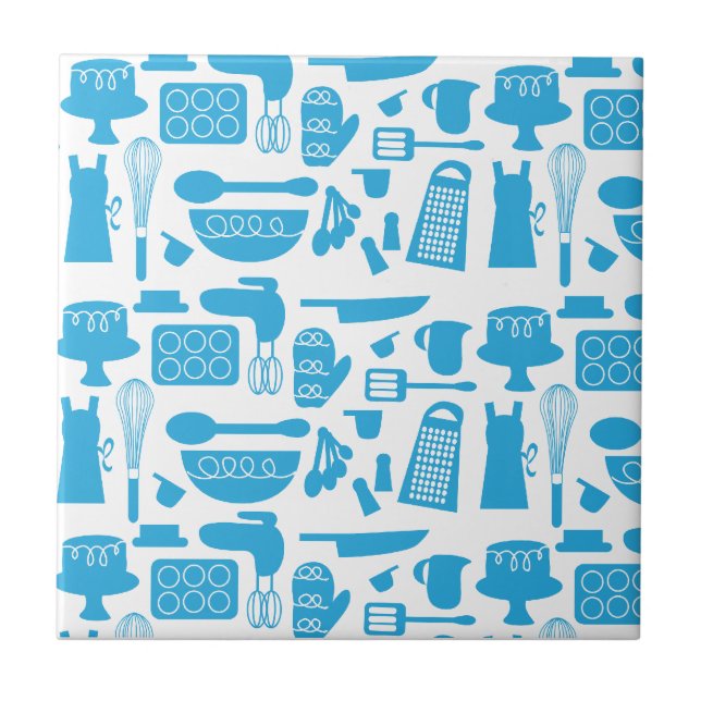 Kitschy Kitchenware Mönster Kakelplatta (Framsidan)