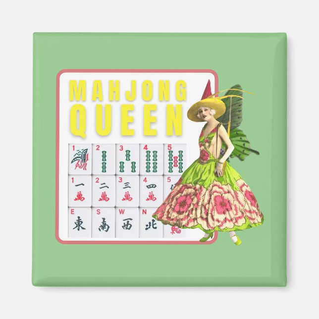 Kitschy Mahjong Queen Magnet (Framsidan)