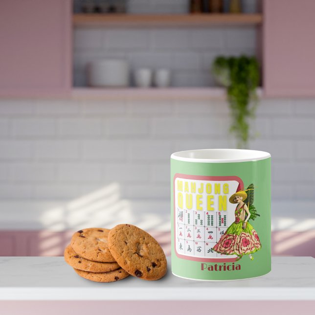 Kitschy Mahjong Queen Personlig Kaffemugg (Skapare uppladdad)