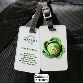 Kitschy Modern Granny Garden Crochet Cabbage Namn Bagagebricka
