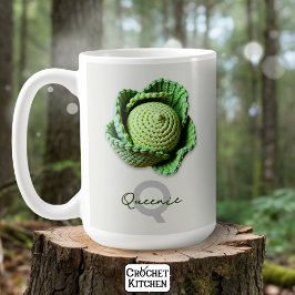 Kitschy Modern Granny Garden Crochet Cabbage Namn Kaffemugg