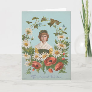 Kitschy Retro Tyskt Alla hjärtans dag-kort, 1884 Kort