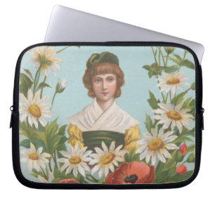 Kitschy Retro Tyskt Alla Hjärtans Dag-kort, 1884 Laptop Fodral