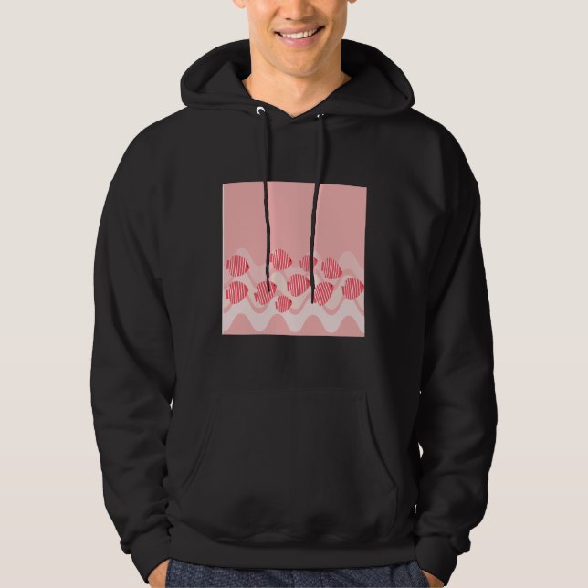 Kitschy Rosa Angel Fish Hoodie (Framsida)
