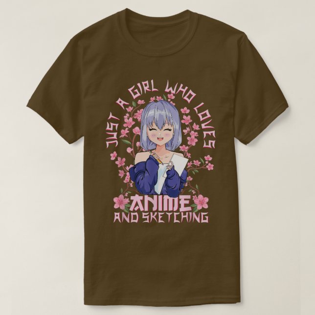 Kitschy Sakura Cherry Blommarna Kawaii Anime och S T Shirt (Design framsida)